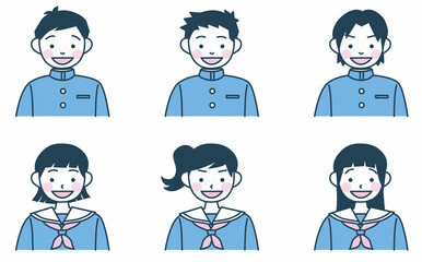 学生のイラストセット