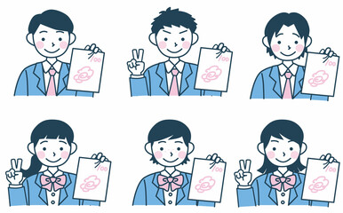 学生のイラストセット