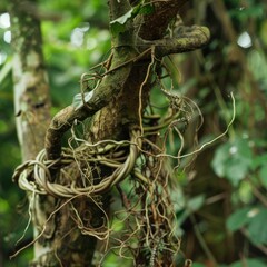 Naklejka premium A tree with vines growing out of it