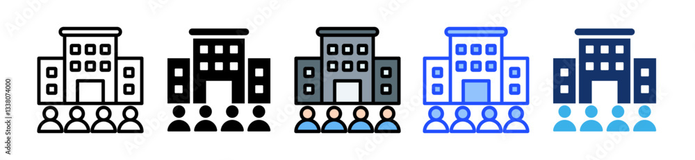 Poster enterprise icon set with multiple style collection