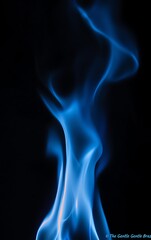 Abstract Blue Flame Igniting on Black Background with Unique Shape