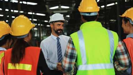 Group of workers in warehouse