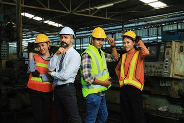 construction workers in warehouse