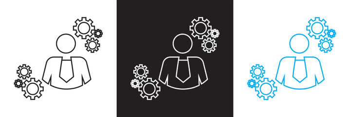 Project management icons set, such as collaboration,   Design for app, UI, web. Vector illustration. isolated on white and black background. EPS 10