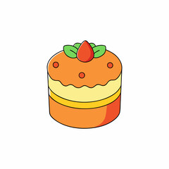 fruit cake isolated on white