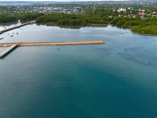 East Sumba, East Nusa Tenggara , Indonesia –  04. 03. 2024 – The Northern Side of the Old City of Waingapu Borders the Waingapu Sea