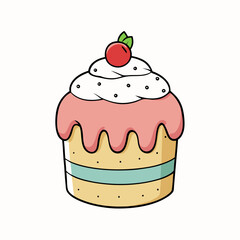 ice cream cake isolated on white