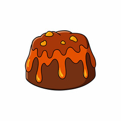 molten lava cake isolated on white
