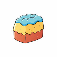 pound cake isolated on white