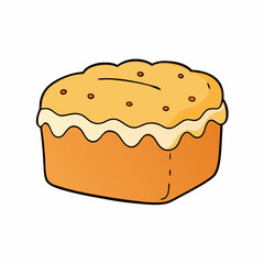 pound cake isolated on white