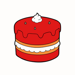 vector illustration of red velvet cake