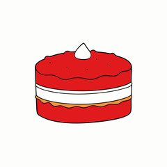 vector illustration of red velvet cake