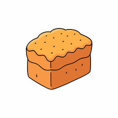 pound cake isolated on white