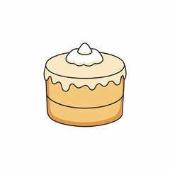 vector illustration of a vanilla cake