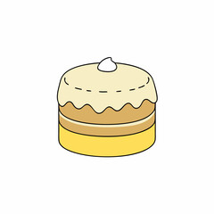 vector illustration of a vanilla cake