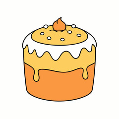 vector illustration of a vanilla cake