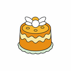 vector illustration of angel food cake