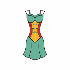 corset dress isolated on white