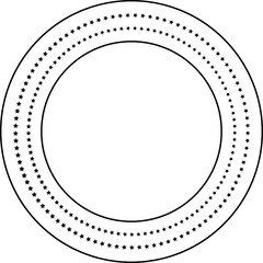 Stars of various sizes arranged in a circle. Black star shape. Vintage logo design element