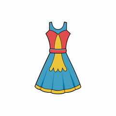 vector illustration of a girl in a shirt dress
