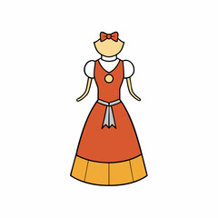 vector illustration of a tent dress