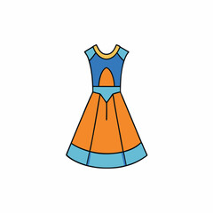 vector illustration of a line dress