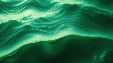 Abstract green waves, flowing fabric texture, background design, website header