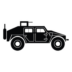 Tactical Military Vehicle Silhouette Illustration