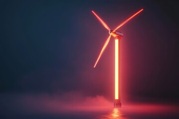 Neon Wind Turbine: A Glowing Symbol of Renewable Energy