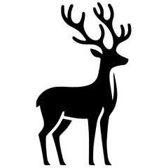 Silhouette illustration of a deer