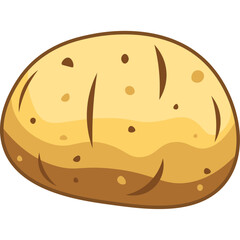 potato vegetable in flat color block editable vector illustration cartoon
