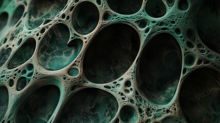 A textured surface of weathered bronze and emerald, creating an abstract, ancient, and mystical appearance.