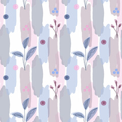 Seamless watercolor floral pattern in pastel colors.