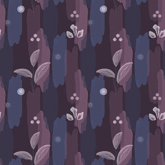 Seamless watercolor floral pattern in dark colors.