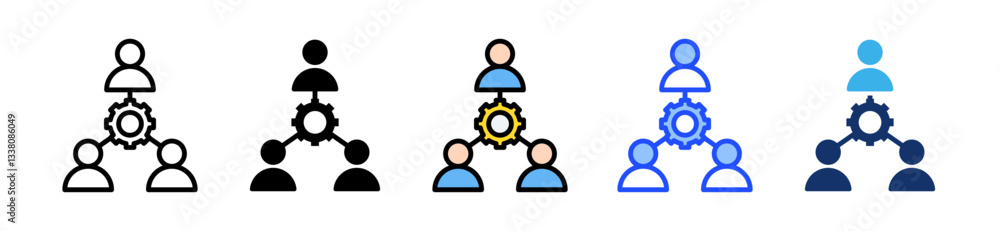 Poster stakeholder icon set with multiple style collection