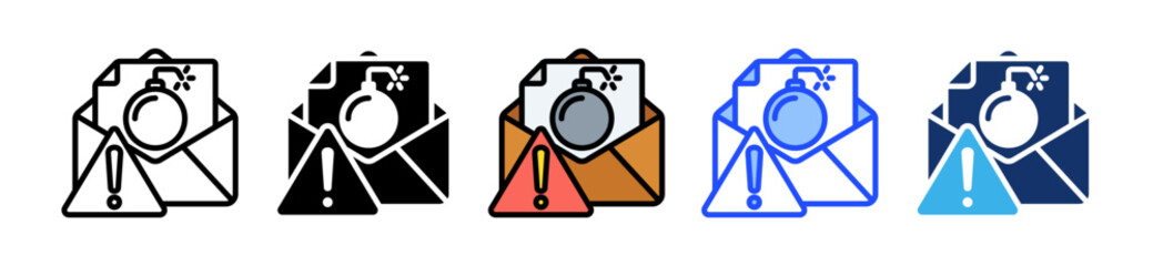 Threat Icon Set With Multiple Style Collection