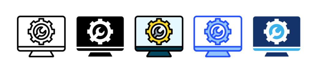 Maintenance Icon Set With Multiple Style Collection