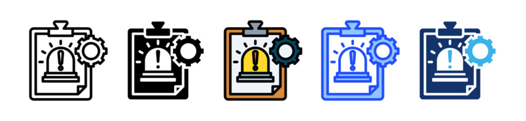 Emergency Management Icon Set With Multiple Style Collection