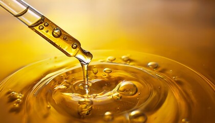 liquid yellow gel or serum pipette background