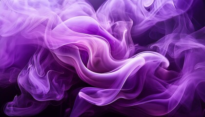 Obraz premium Violet purple abstract smoke on black dark background.Generated image