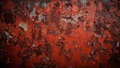 Obraz premium A high-resolution abstract background featuring a rusty, corroded metal plate with intricate paint