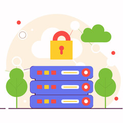 Digital Transformation Cloud Computing Cybersecurity Roundish Flat