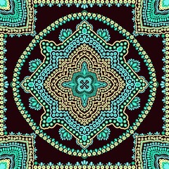 Dot mandala on black background 