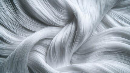 Silken Threads: A close-up captures the ethereal beauty of intertwined strands of smooth, flowing fabric, revealing a mesmerizing interplay of light and shadow and evokes a sense of elegance.