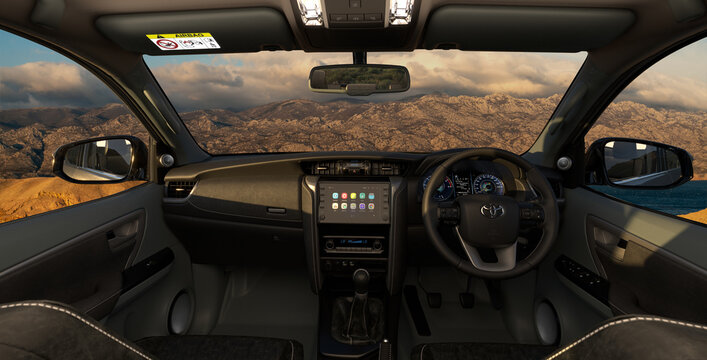 Toyota fortuner dashboard and steering wheel