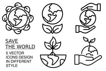 save the world icon vector illustration concept