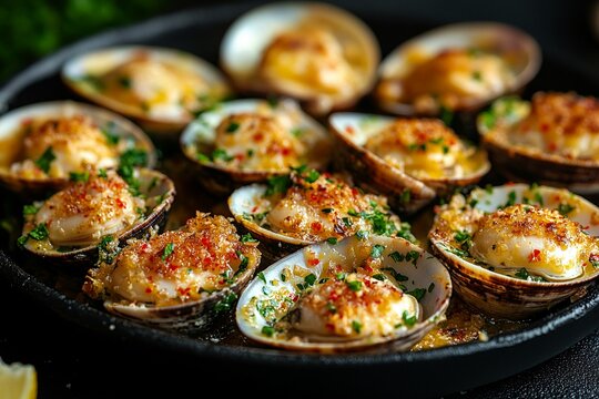 Delicious Baked Clams with Garlic Herb Butter and Breadcrumbs