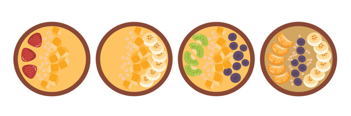 delicious and healthy menu of acai bowl flavors variation