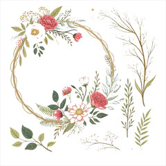 floral frame with flowers