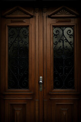 old wooden door in the old house